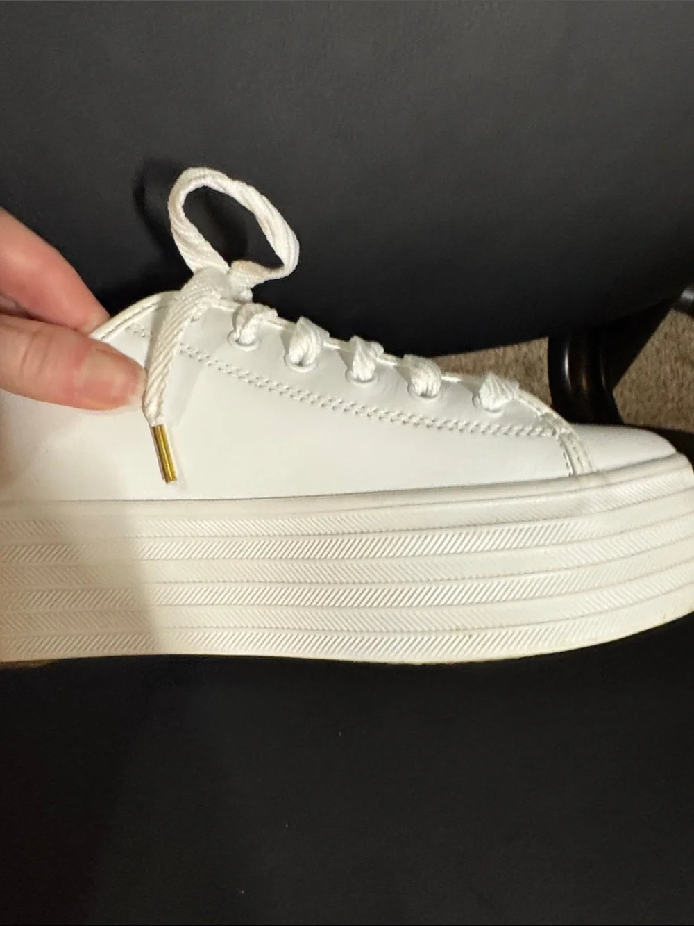 KEDS Triple Up White Leather Platform Sneaker Size 8